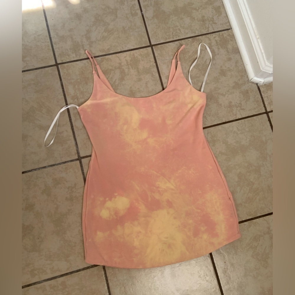 Privacy please blush pink tie dye mini dress size small revolve $88 spring boho - Picture 4 of 4